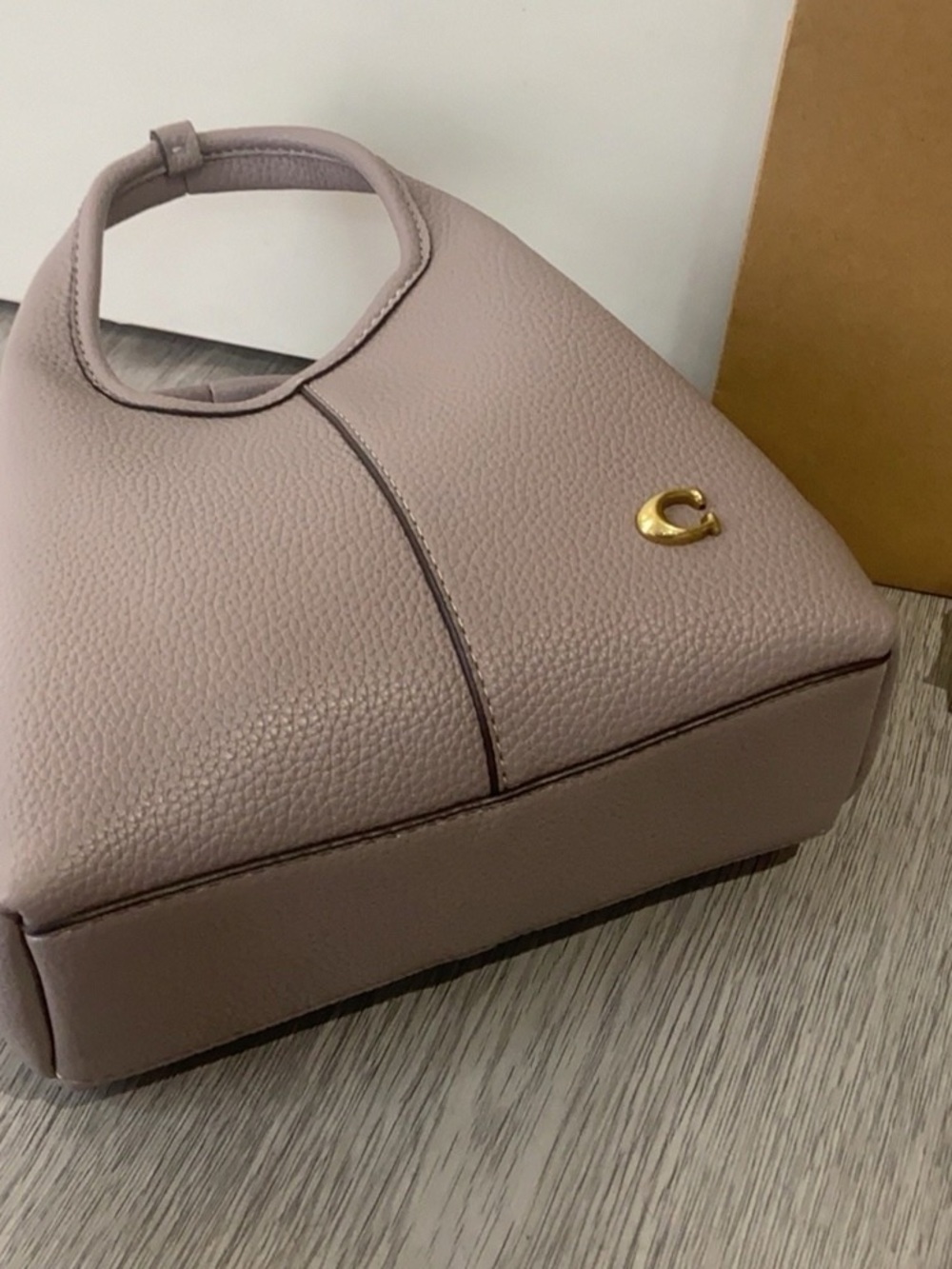 Coach Grey Lana Mini Bucket Bag Leather Crossbody - Picture 2 of 9